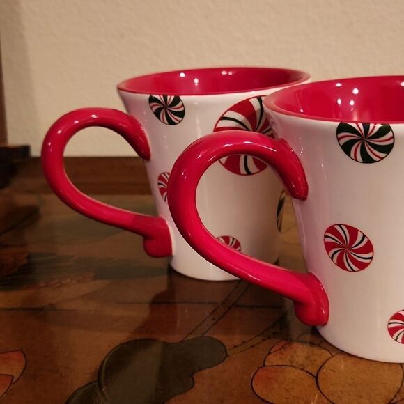 Pier 1 Imports Candy Cane Cup Mug 10oz. Set of 2 - Picture 5 of 8